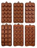 Backform Pralinenformen Set aus Silikon zum Backen, Bonbons Kleine flexible Form für Muffin harte oder gummiartige Süßigkeiten - Werkzeuge zur Bonbon Braun, 6tlg. 21,5 x 11 cm(SBGK1001-1)