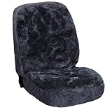 WOLTU Universal Lammfellbezug Auto Sitzbezug 100% Echtlammfell Vollbezug Vordersitzbezug, Feste Wolle, ca, 1,8 cm Dicke, Dunkelgrau