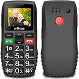 artfone C1 Seniorenhandy ohne Vertrag,USB-C Große Tasten Handy für Senioren, 2G GSM Mobiltelefon, Dual SIM, Kamera, SOS Notruftaste | 1400 mAh Akku | 1,77 Zoll Farbdisplay, Taschenlampe, Schwarz