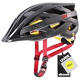 uvex i-vo cc MIPS - Leichter Allround-Helm für Damen und Herren - MIPS-Sysytem - erweiterbar mit LED-Licht - Titan - red matt - 52-57 cm