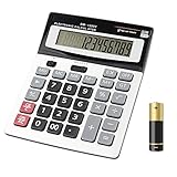 HIHUHEN Taschenrechner, Geschäft Standard-Taschenrechner Dual-Power (Solar und Batterie) Tischrechner (1 x Calculator)