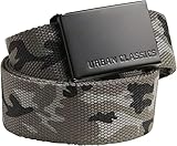 Urban Classics Unisex Gürtel Canvas Belt, One Size verstellbare Unisex Canvasgürtel, Metallschließe mit Logo-Prägung, grey camo/black, one size