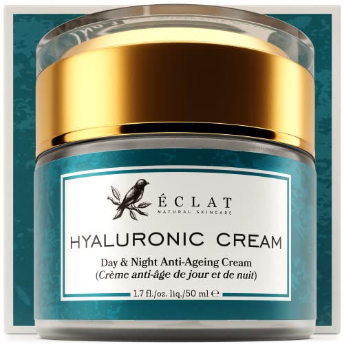 Bio Hyaluron Creme mit 2% Hyaluronsäure - Feuchtigkeitscreme & Anti-Aging Wirkung - mit Retinol zur Hydratisierung/für straffe Haut - für Tag & Nacht - 100% Vegan / von Dermatologen Entwickelt