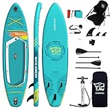 TIGERXBANG Aufblasbares Stand Up Paddle Board 335×86×15cm mit komplettem Zubehör, vielseitige Premium Paddle Boards für Erwachsene/Jugendliche, Paddle Board Wave Rider Dancer Collection-Himmelblau