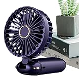 Teksome Tragbarer Ventilator | USB-Handventilator mit LED-Power-Anzeige – 90 Grad faltbar, 5 Geschwindigkeiten, leiser Mini-Ventilator für Frauen, Mädchen, Outdoor, Zuhause, Reisen