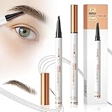 2 Stück Magischer Microblading Augenbrauenstift mit 4 Mikrogabelspitzen, Wischfester Augenbrauenfarbe, Sorgt für Natürlich Aussehende, Definierte Augenbrauen (Dunkelbraun*2)