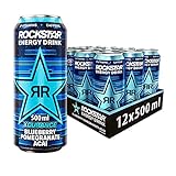 Rockstar Energy Drink XDurance Blueberry - Koffeinhaltiges Erfrischungsgetränk für den Energie Kick, EINWEG (12x 500ml)