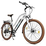 BLUEWHEEL 26' innovatives City E-Bike I Deutsche Qualitätsmarke I bis 150 km Reichweite & App I EU konformes E Bike + Nabenmotor I 7 Gänge + 25 km/h, |BXB85 Elektrofahrrad für Damen und Herren