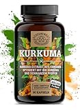 Kurkuma Kapseln - WICHTIG: 50:1 Extrakt (=15800mg Curcuma pro Stk) MIT 95% Curcumin +Bio Kurkuma Pulver I Optimiert mit Piperin -Laborgeprüft- 90 Curcuma Kapseln -DE- SCHEUNENGUT®