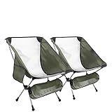 WHB-LOIDBESVE Tragbarer Campingstuhl, Angelstuhl, einfach zusammenklappbarer Stuhl for den Außenbereich for Wandern, for den Strand, Picknicks und Veranstaltungen im Freien(Dark Green 2pcs)