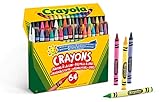 Crayola Wachsmalstifte Kinder, Malstifte für Kinder in 64 verschiedenen Farbtönen, Ungiftige Wachsmalkreiden, Bastel Set, Farbstifte Kinder, Kinderspielzeug ab 3 Jahre