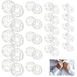 QESSUVNC 100 Paare Druckknöpfe Transparent Kunststoff Knopf Transparente Druckknopf Annähen Unsichtbare Druckknöpfe zum Annähen für DIY Kleidung Knöpfe, 7 mm, 12 mm, 15 mm, 21 mm