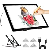 Leuchttisch A3 - Diamond Painting Leuchttisch mit Ständer, stufenlos dimmbare 3 Stufen Helligkeit Leuchtplatte Ultra-Thin LED Light Pad für Diamond Painting Tracing Sketching