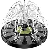 Solar Springbrunnen, Yzert 2025 Neue Solar Teichpumpe mit 7 Düsen & 4 Fixe Rohre Solar Wasserpumpe Solar Schwimmender Fontäne Pumpe für Garten, Teich, Vogel-Bad