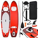 Home Hardware Businese Aufblasbares Stand Up Paddle Board Set, Rot, 330 x 76 x 10 cm