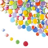Schillernde, runde Glasmosaikfliesen zum Basteln, 500 g, Mini-Kreis-Mosaik-Glasstücke für Blumentöpfe, Vasen, Tassen, Garten und Heimdekoration, DIY-Mosaikzubehör (Farbe mischen)