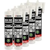 TECPO High Tack Montagekleber, 8X 455g zum Kleben, Dichten und Montieren Baukleber für Innen-und Außenbereich MS-Polymer Baukleber mit starker Anfangshaftung für Bauteile Kleben statt Bohren
