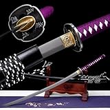 103cm Traditionelles Samurai-Schwert,Kohlenstoffstahl Klinge,Holzscheide,Japanisches Katana für Geschenke,Cosplay,Ausstellung,Kendo-Training