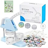 Alldeer Buttonmaschine 58mm, Button Maschine Set, Button Maker 2.28in(Appro 2.25in), Sturdy Buttonpresse Machine with 6 Flashy Film Sheets, Pin Maschine with 100pcs Supplies, Badge Maker