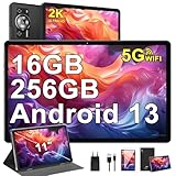 ZIOVO Tablet 11 Zoll Android 13 Tablet, 16 GB RAM + 256 GB ROM/TF 1 TB, 2K Display Tablet Octa-Core 2.0 GHz, 5G WiFi/2000 x 1200/8600 mAh/13 + 5 MP/GMS zertifiziert, Metalldeckel, Touchscreen –