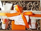 Geschenkset Marille mit 100g Schafmilchseife, 75ml Handcreme, 300g Badesalz und 250 ml Flüssigseife in schöner Geschenkbox
