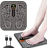 Fußmassagegerät, Elektrische Fußmassagegeräte USB-Aufladung Faltbares EMS Fußmassagegerät mit 8 Modi & 19 einstellbaren Intensitätsstufen