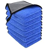 URAQT Mikrofasertücher Auto, 6 PCS 500GSM Mikrofasertücher Multifunktionales Motorrad Fusselfreie Handtuch,Reinigungstuch Microfasertuch für Auto Haushalt Küche Fenster - 30x40CM