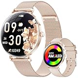 LIGE Smartwatch Damen mit Telefonfunktion, 1,43'' AMOLED Fitnessuhr für iOS Android mit Pulsuhr, Schlafmonitor, Menstruationszyklus, Schrittzähler, IP68/ 120+Sportmodi Smart Watch Armbanduhr