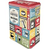 Nostalgic-Art Retro Kaffeedose, 1,3 l, Coffee Collage – Geschenk-Idee für Kaffee-Fans, Blech-Dose mit Aromadeckel, Vintage Design