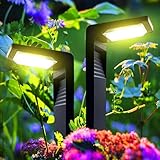 calflux Solarlampen für Außen Garten,Wegeleuchten Led Leuchten Aussen Hell Solarleuchten Solar Wegeleuchten,Wasserdicht Gartenleuchten Solarlampen für Aussen Boden,Hof,Gehweg(2 Stück Warmweiß)