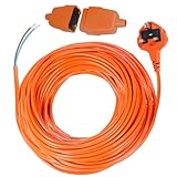 Spares2go 20 m Kabel- und Bleistecker-Reparaturverlängerung + 2-adrige Stiftkupplung, kompatibel mit Hyundai Rasenmähern, Rasentrimmern, Trimmern, Heckenscheren (20 m)