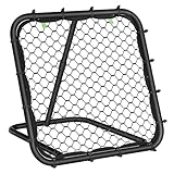 SONGMICS Rebounder für Fußball, Fußballtor Kinder, tragbar, Fußball-Rebounder, Fußballtor mit Stahlrahmen, winkelverstellbar, schneller Aufbau, für Garten, Park, Strand, tintenschwarz SZQ084B01