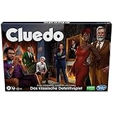Hasbro Gaming Cluedo Brettspiel für Kinder ab 8 Jahren, neu gestaltetes Cluedo-Spiel für 2-6 Spieler, Detektiv- und Rätselspiel