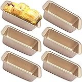 LOLPALONE 6 Stück Brotbackform, Kastenform zum Backen, Antihaftbeschichteter Kohlenstoffstahl, zum Backen Von Brot und Toast (Golden)