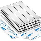 Grtard Magnete Stark, 16 Stück 60 x 10 x 3 mm Neodym Magnete Extra Stark, Starke Stabmagnet, Magnetstreifen, Seltenerdmagnete mit Doppelseitigem Klebemittel, Kühlschrankmagnet für Mehrfachnutzung