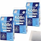 usy Bundle für Kölln Blütenzarte Köllnflocken 3er Pack (3x500g Packung) + usy Block