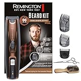 Remington Barttrimmer Herren [inkl XL-langer Vollbart Aufsatz/0,4mm-35mm/Titan selbstschärf. Klingen] Bartschneider Set (3 Aufsteckkämme:Stoppel/kurz/XL, Netz-/Akkubetrieb, Langhaarschneider) MB4046