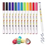 JIEYUCHU 12 Stück Acrylstifte Set, Acrylic Marker, Glas und Porzellanstifte auf Wasserbasis, Marker Stifte Set für zum Bemalen Keramik, Glas, Steine, Ostern und Weihnachte