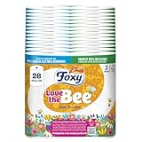 Foxy Love the Bee | 2-lagig | 28 Rollen | 66 Services pro Rolle | FSC-zertifiziert | 100% erneuerbare elektrische Energie | recycelbare Verpackung aus recyceltem Kunststoff