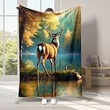 Ypthriline REH Kuscheldecke, Baum Flanell-Mikrofaser Wohndecke - Ultraweiche Ganzjahres-Decke für Bett, Couch & Reisen - Stressabbau & Besserer Schlaf (180×200cm)