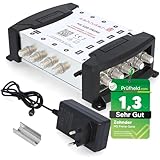 [ Test SEHR GUT *] ZEHNDER 5/8 Multischalter für Quattro & Quad LNB, Multiswitch für 1 Satelliten & 8 Teilnehmer (TV, Sat Receiver), HD 4K Digital Matrix Sat Verteiler, Schüssel Spiegel Antenne