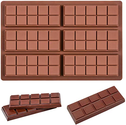 AVANA Schokoladenform aus Silikon für 6 Tafeln Schokolade selber machen BPA-frei Antihaftbeschichtung Schokoladentafel Form Silikonform Braun (Form 2)
