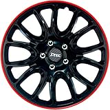Satz J-Tec Radzierblenden Hero GTR 15-Zoll Schwarz/Rot unrandet
