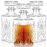 Liengoron Whiskey-Dekanter mit luftdichtem Verschluss, elegante Glasflaschen für Whiskey, Brandy, Scotch, Wodka, Bourbon, Likör, 3 Stück