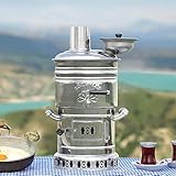 Tubibu Samowar Wasserkocher mit kostenlosem Energieverbrauch, 4 l, Semaver Samavar Boot Camping Wandern Jagd Yacht Teekessel (4 Liter)