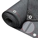 VOUNOT® Zaunblende 1.8×10m, Sichtschutz Zaun 230 g/m² HDPE Schattiernetz, Windschutz UV-resistent Reißfest, 95% Beschattungsgrad, mit Löcher und Kabelbinder, Anthrazit