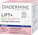 Diadermine Lift+ Bio Sensitiv Anti-Age Nachtcreme (50 ml), Gesichtscreme glättet, strafft und regeneriert die Haut über Nacht, Nachtpflege speziell für sensible Haut
