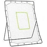 HOMCOM Rebounder für Fußball Prellwand Tragebar mit Schlag-Zone Rebound Netz Kickback Rückprallwand Prellwand für Baseball Basketball Fußballtor für Kinder und Jugendliche Training 123x174cm, Schwarz