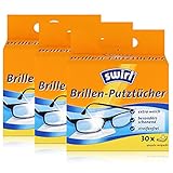 Swirl Brillen-Putztücher 30 einzeln verpackte Tücher in Spenderbox - Anti-Beschlag-Effekt - Extra weich und schonend - Fettlösend - Streifenfrei (3er Pack)