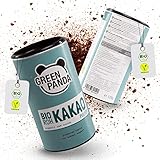 GREEN PANDA® BIO Rohkakao aus Premium Kakaobohnen | Bio Kakaopulver stark entölt und zuckerfrei | Kakao ohne Zucker für Trinkschokolade, Shakes, Desserts, zum Backen oder ins Müsli | 2 x 125g (250g)